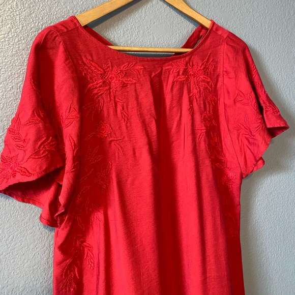 Loft Embroidered Flutter Sleeve Dress - Picture 2 of 3